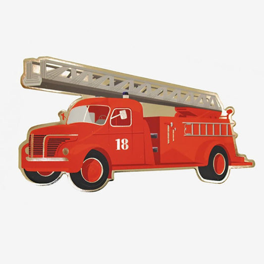 Tarjetas de invitación de cumpleaños de bombero: tarjeta de invitación de camión de bomberos