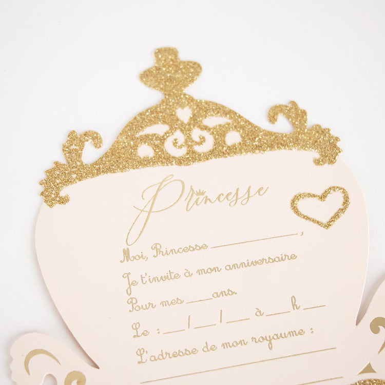 Carton d'invitation à remplir pour anniversaire princesse