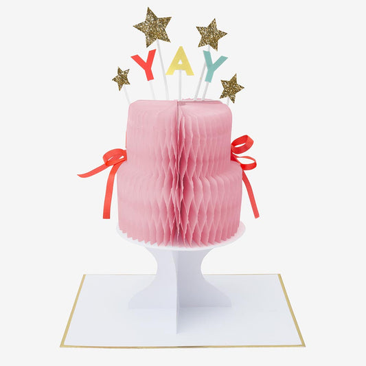 Birthday table decoration: honeycomb centerpiece birthday cake