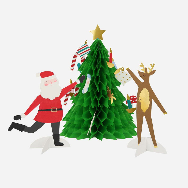 Carte pop up sapin de noel idéale pour faire un centre de table noel