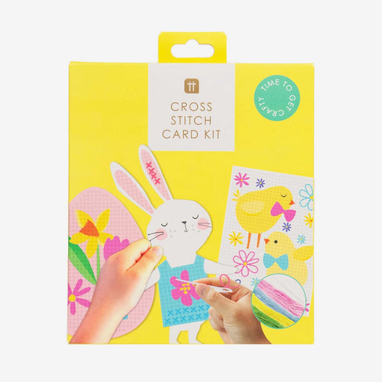 Cartes point de croix lapins pour bricolage paques avec enfants