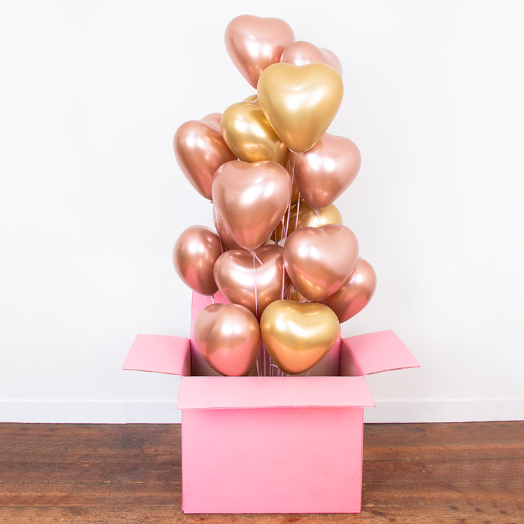 Ballons de baudruche : 1 ballon coeur rose gold - Déco mariage, st