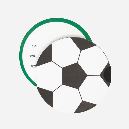 Forma de balón de fútbol de tarjeta de invitación de cumpleaños de niño