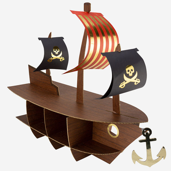 Centre de table bateau de pirate pour deco anniversaire pirate