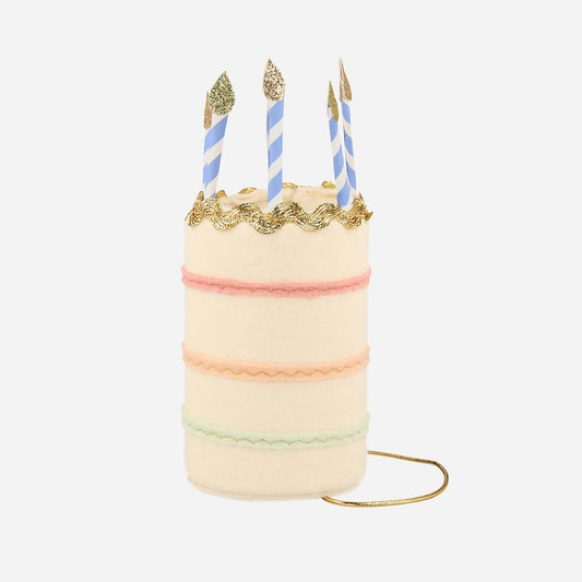 Disguise colorful birthday cake hat with candles