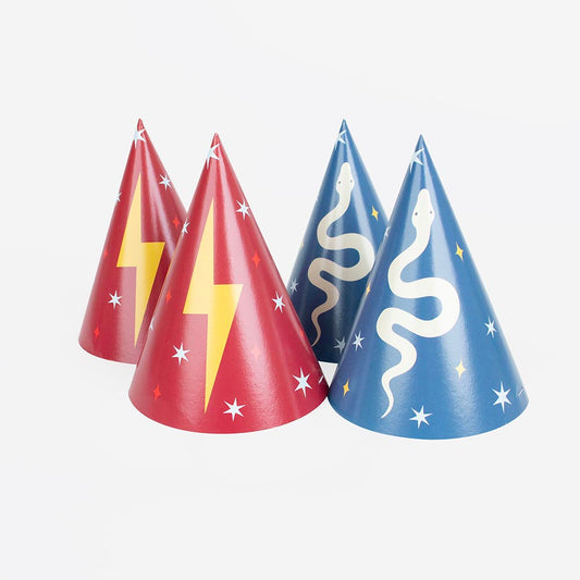 Sombreros de mago de 8 puntas para accesorio de cumpleaños de Harry Potter