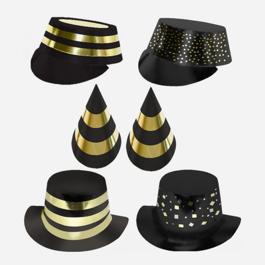 12 chapeaux : accessoires deguisement pour fete du Nouvel An 