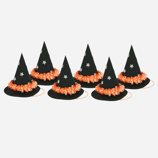 6 chapeaux pointus de sorciere pour se déguiser à halloween
