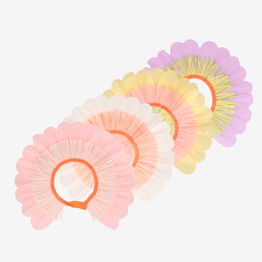 4 flower headbands: fairy girl birthday costume accessory