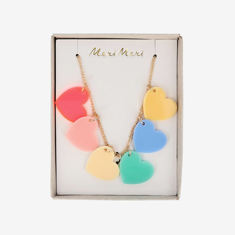 Original girl birthday gift idea: pastel heart necklace
