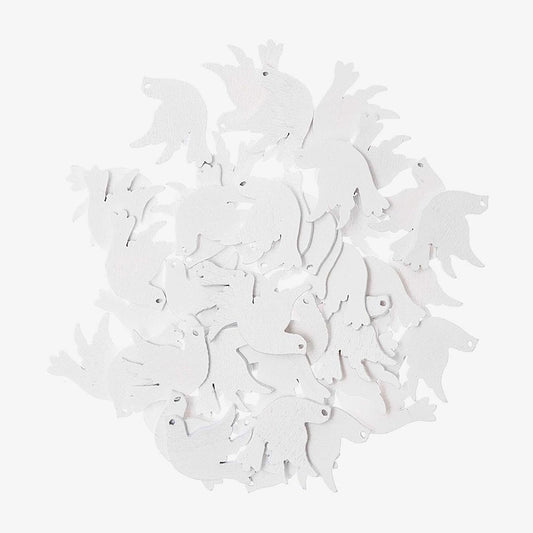 Confeti palomas madera blanca: bautizo, baby shower