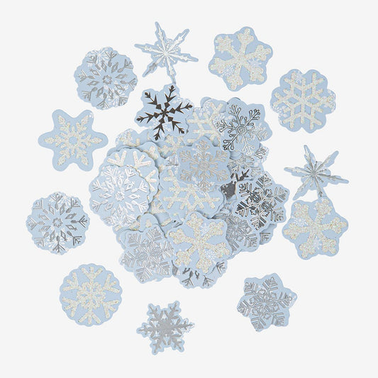 Confettis de table flocons de neige pour anniversaire Reine des neiges