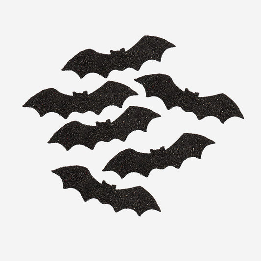Decoración para una fiesta de Halloween: confeti de murciélago negro