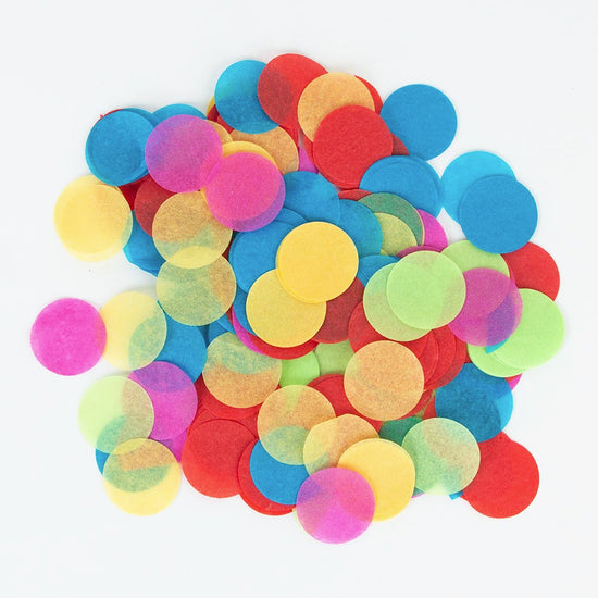 Decoration de table pour anniversaire enfant : confettis multicolores