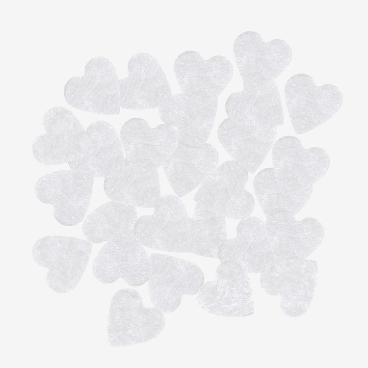 Confettis coeurs en papier de soie blanc : decoration de table bapteme