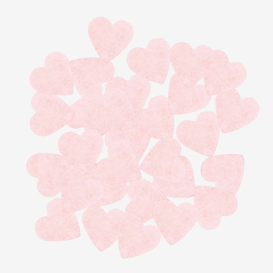 Confettis coeurs en papier de soie rose : decoration de table mariage
