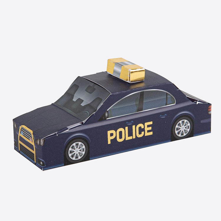 Cajas de coches de policía para cumpleaños de niños, bolsas sorpresa, tema policial.