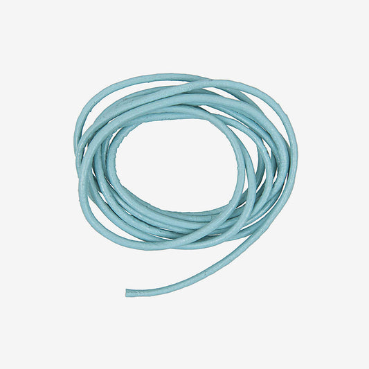 Girl's jewelry creative leisure: light blue leather cord