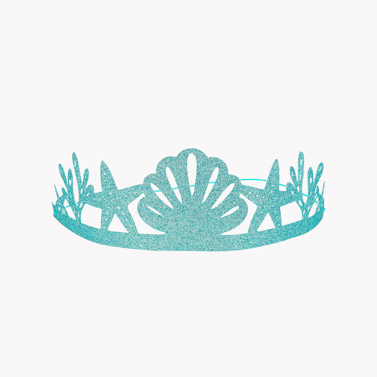 8 couronnes sirène anniversaire princesse des océans couronnes paillettes bleues