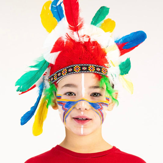 Maquillage indien enfant avec crayons multicolores namaki