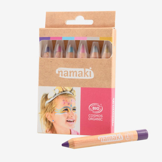 6 crayons maquillage enfant namaki couleurs deguisement fille
