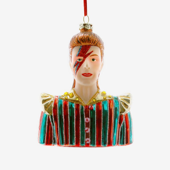 Decoration sapin de noel musique : ornement buste David Bowie 