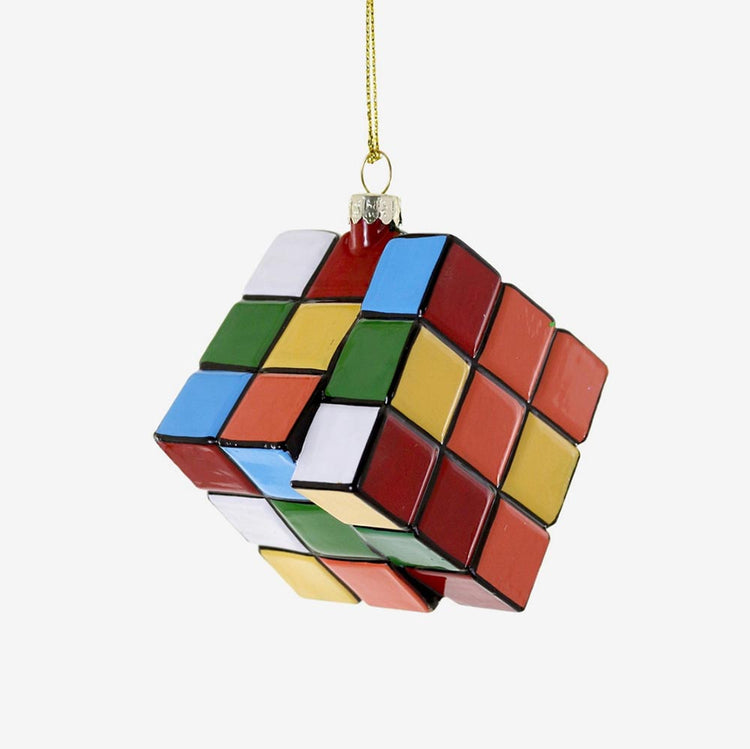 Decoration sapin de noel originale : ornement jeu rubiks cube