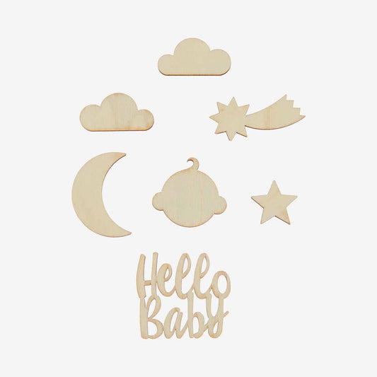 Wooden baby shower decorations hello baby