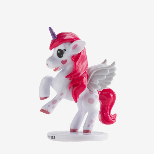 Decoration gateau anniversaire licorne : figurine licorne rose