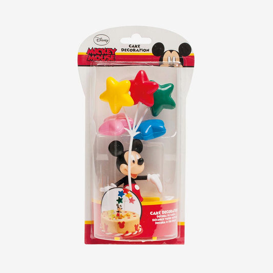 Figurita y globos de tarta de cumpleaños de Mickey: cumpleaños infantil