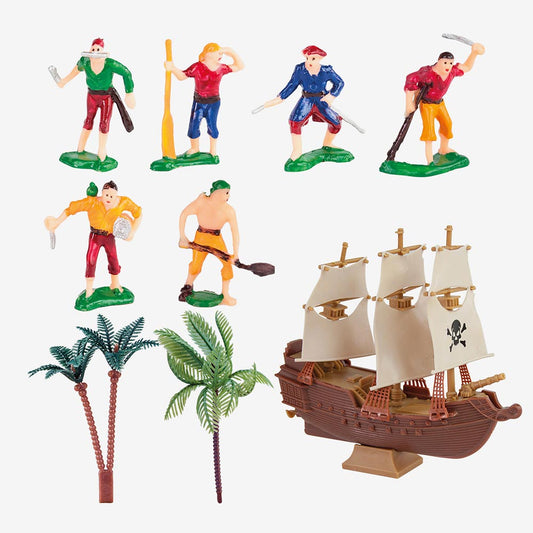 Anniversaire pirate : decoration gateau anniversaire figurines 