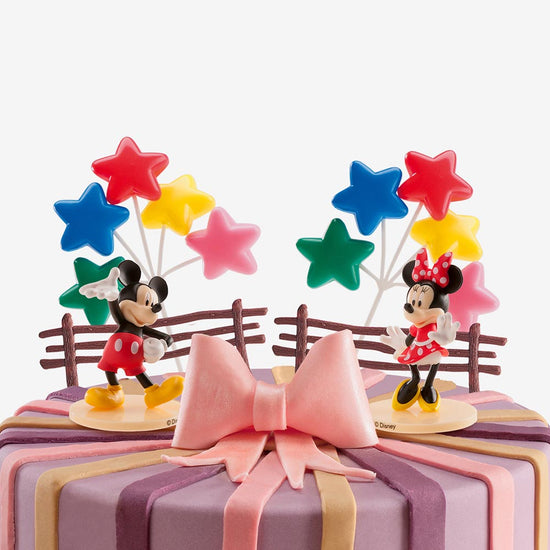 Décorations pour gâteau : figurines Mickey et Minnie