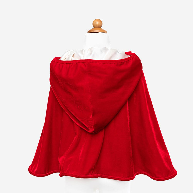 Costume cape little red riding hood back view for forest birthday