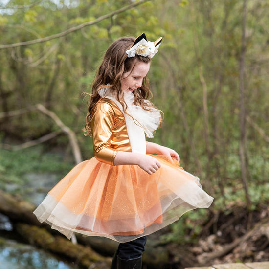 Fox girl costume for woodland animals birthday