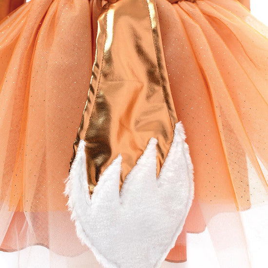 Fox tail detail: fox girl costume for forest birthday