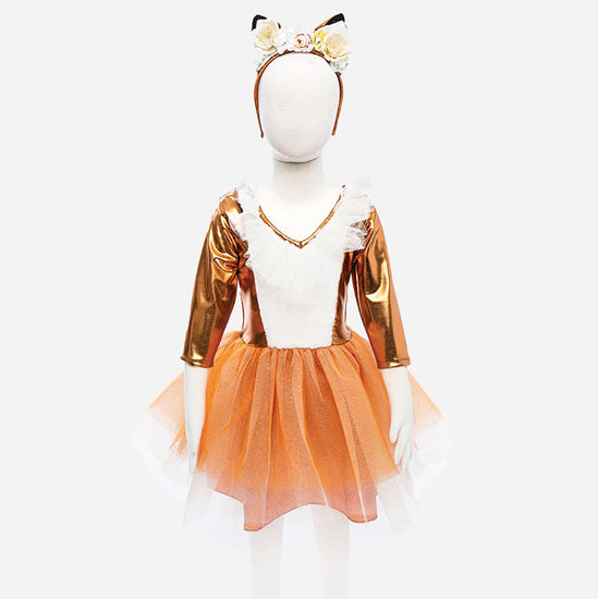 Fox costume for girls: tulle dress and headband