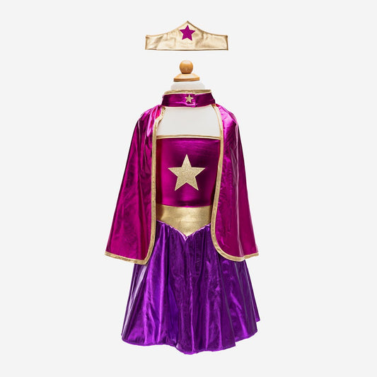 Idee deguisement carnaval fille : robe, cape, serre tete super heroine