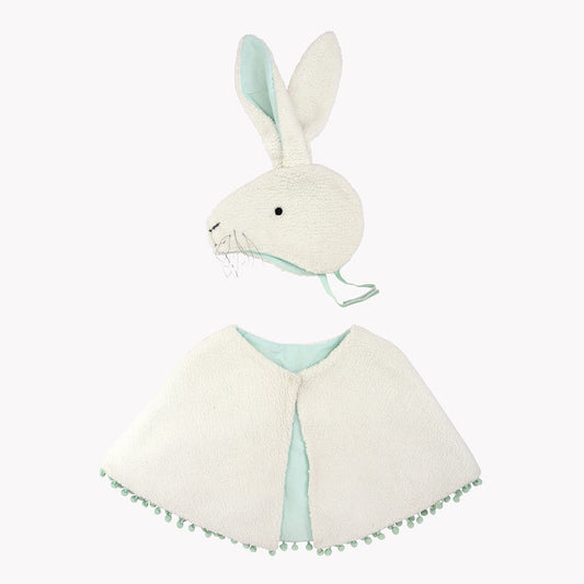Costume da coniglio con mantella e passamontagna per le feste di Pasqua con i bambini