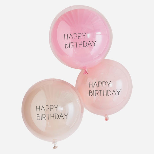 Decoración de cumpleaños para adultos: globo de cristal de feliz cumpleaños rpse