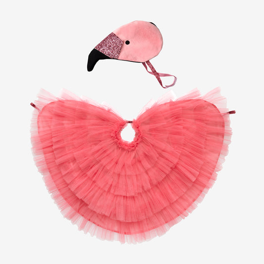 Kit disfraz de flamenco rosa para fiesta de cumpleaños o carnaval infantil niña