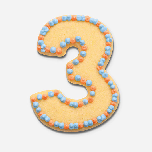 Cortador de galletas para decorar tartas de cumpleaños con forma de número 3
