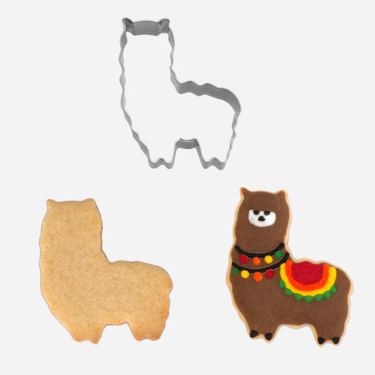 Cortador de galletas de animales decoración de pastel de cumpleaños de alpaca