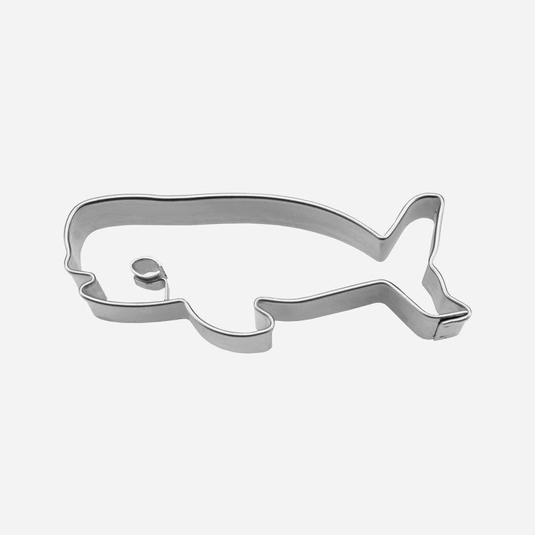 Whale cookie cutter for child's birthday cake decoration