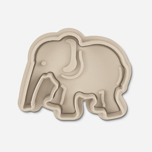 Cortador de galletas elefante con empujador para cumpleaños infantil