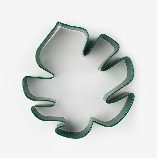 Monstera leaf cookie cutter for tropical birthday cookies