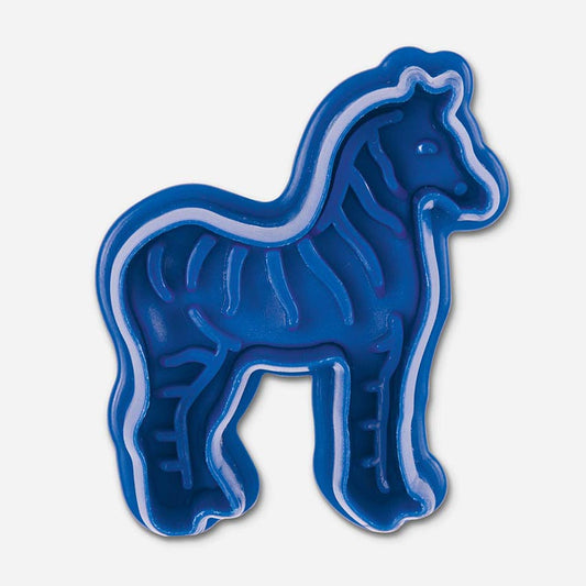 Zebra cookie cutter with pusher for a child's birthday