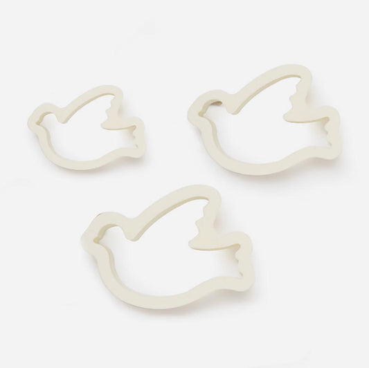 3 dove cookie cutters to make shortbread for a baptism