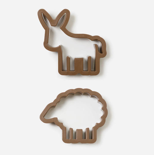2 farm cookie cutters for a child's farm birthday cake