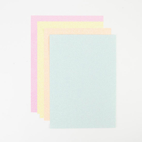 10 feuilles de papier couleur pastel à paillettes pour faire des DIY