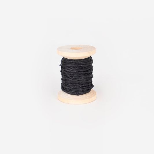 Spool of black waxed cotton thread for diy jewelry creation My Little Day